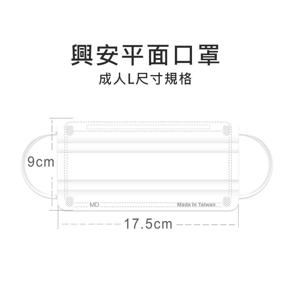 (現貨 )台灣製MIT標章【興安口罩】成人平面口罩 醫療口罩 醫用口罩 圓角設計不刺痛 (30入)-細節圖6