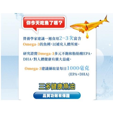 【保證公司貨】三多 健康魚油軟膠囊 60粒 / 1盒-細節圖3