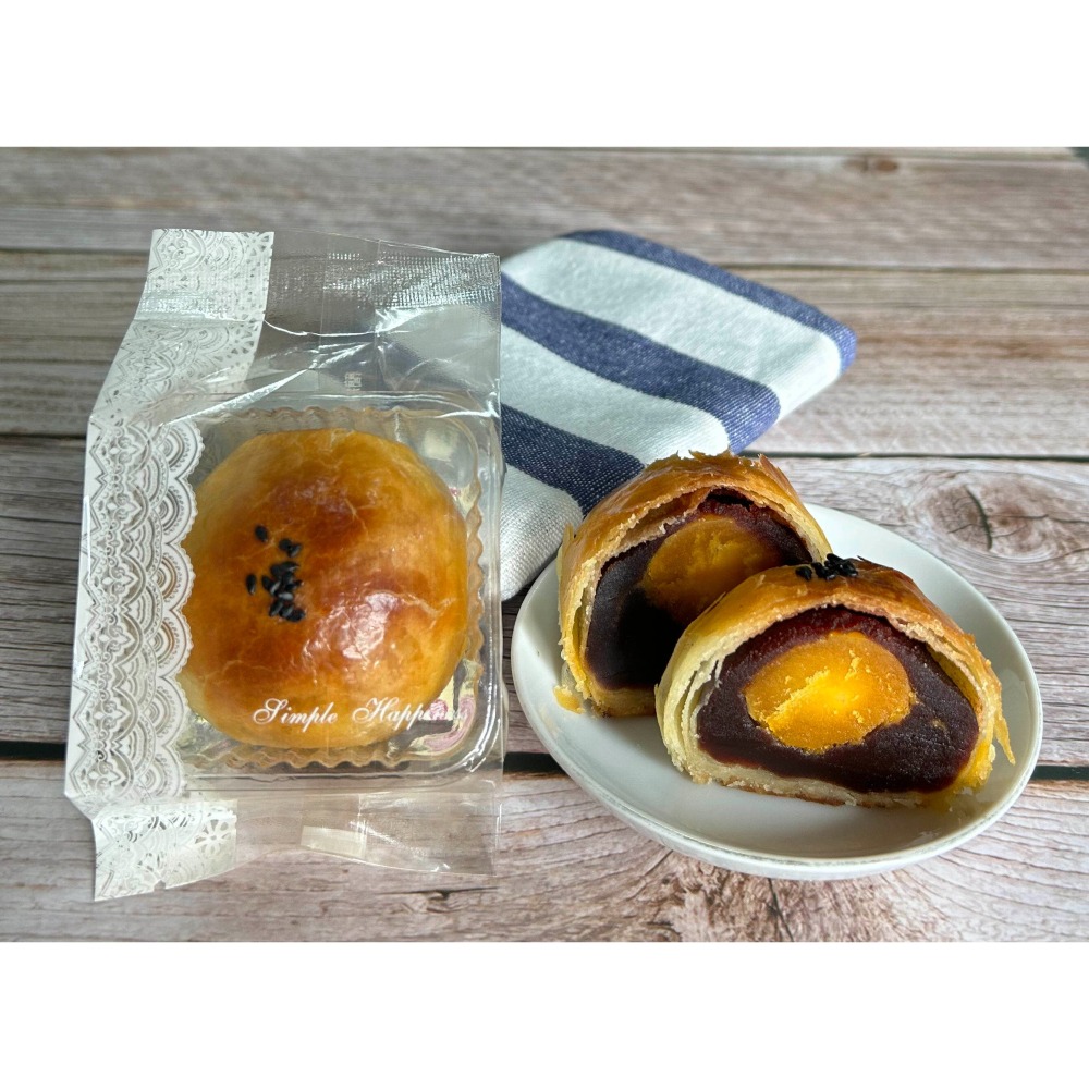 勝香珍-中秋禮盒 (蛋黃酥8入)  傳統月餅 伴手禮 紅豆蛋黃酥 芋泥蛋黃酥 綠豆蛋黃酥 奶黃酥 奶皇酥 蛋黃酥-細節圖4
