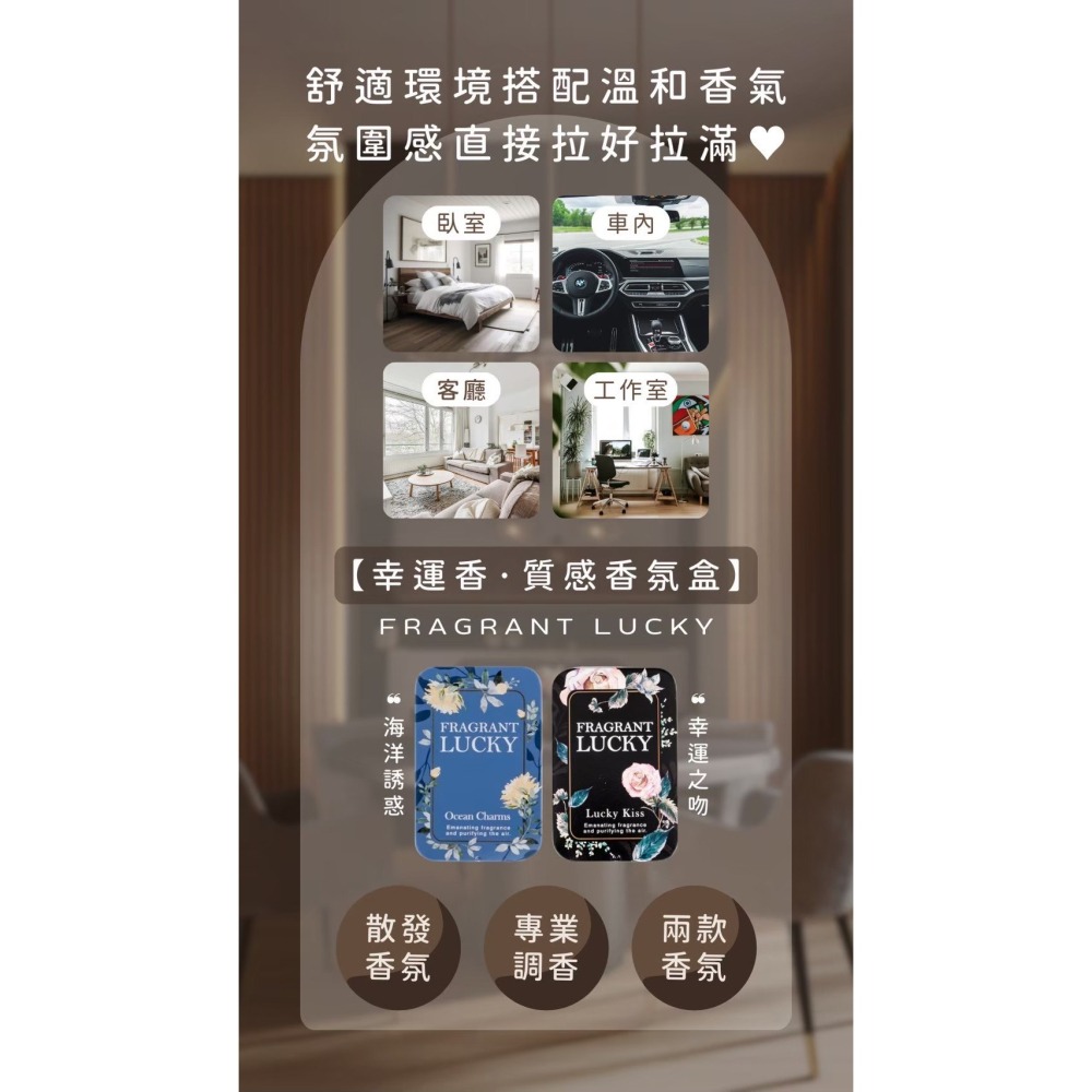【萃妍皙·幸運香芳香盒】 車內芳香 車內 衣櫃 鞋櫃 辦公室 廁所  《可混搭》-細節圖2