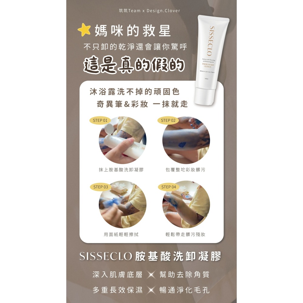 【SISSECLO靚源植戀】胺基酸洗卸凝膠 乾洗 濕洗 洗卸合一 洗臉 卸妝-細節圖4