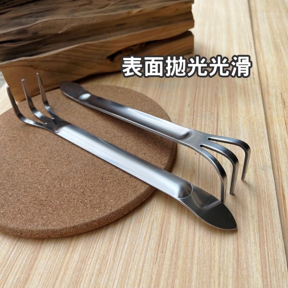 盆景耙子 盆景耙 園藝耙子 園藝工具 不鏽鋼園藝工具 鬆土壓土 盆景工具 厚實耐用 換盆工具 梳理根系 耙子-細節圖4