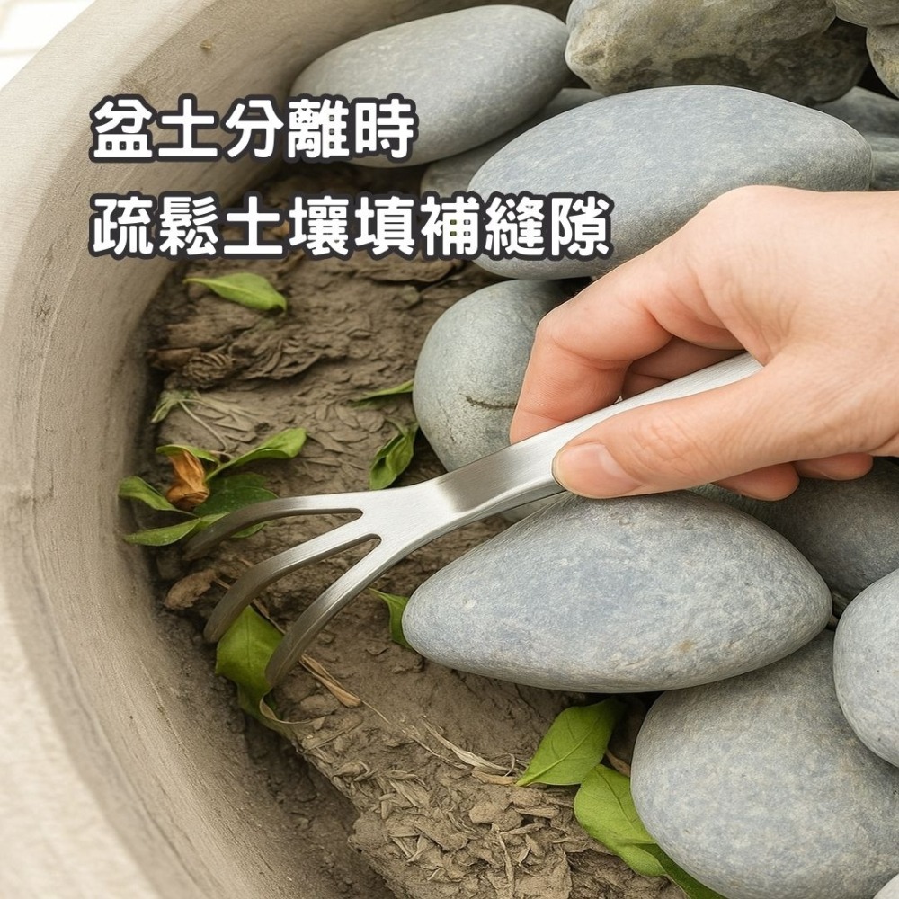 盆景耙子 盆景耙 園藝耙子 園藝工具 不鏽鋼園藝工具 鬆土壓土 盆景工具 厚實耐用 換盆工具 梳理根系 耙子-細節圖9