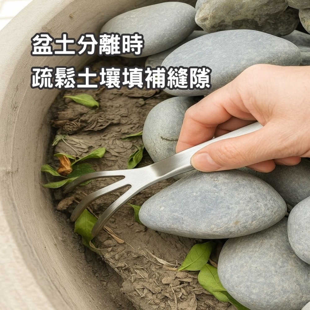 盆景耙子 盆景耙 園藝耙子 園藝工具 不鏽鋼園藝工具 鬆土壓土 盆景工具 厚實耐用 換盆工具 梳理根系 耙子-細節圖9