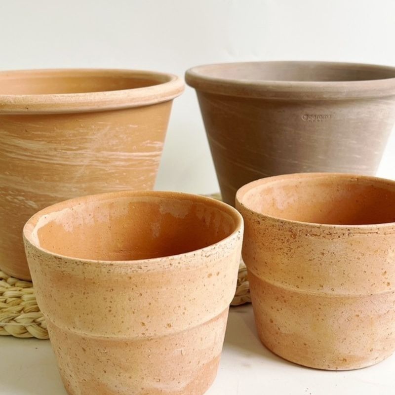 陶盆 帝羅馬陶盆 義大利經典陶盆 Deroma 花盆 盆器 花器 白陶紋理 可可摩卡 迷你西恩納 盆栽底盤 盆底有排水孔-細節圖7