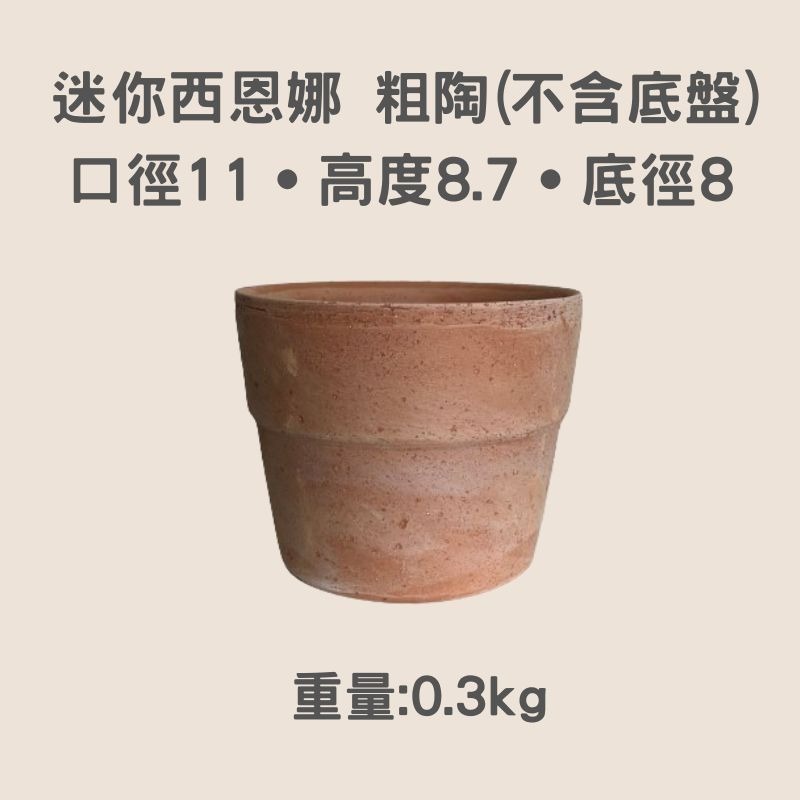 陶盆 帝羅馬陶盆 義大利經典陶盆 Deroma 花盆 盆器 花器 白陶紋理 可可摩卡 迷你西恩納 盆栽底盤 盆底有排水孔-規格圖11