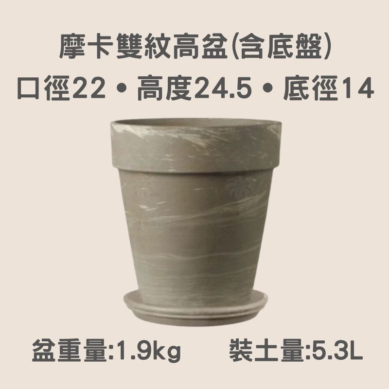 陶盆 帝羅馬陶盆 義大利經典陶盆 Deroma 花盆 盆器 花器 白陶紋理 可可摩卡 迷你西恩納 盆栽底盤 盆底有排水孔-規格圖11