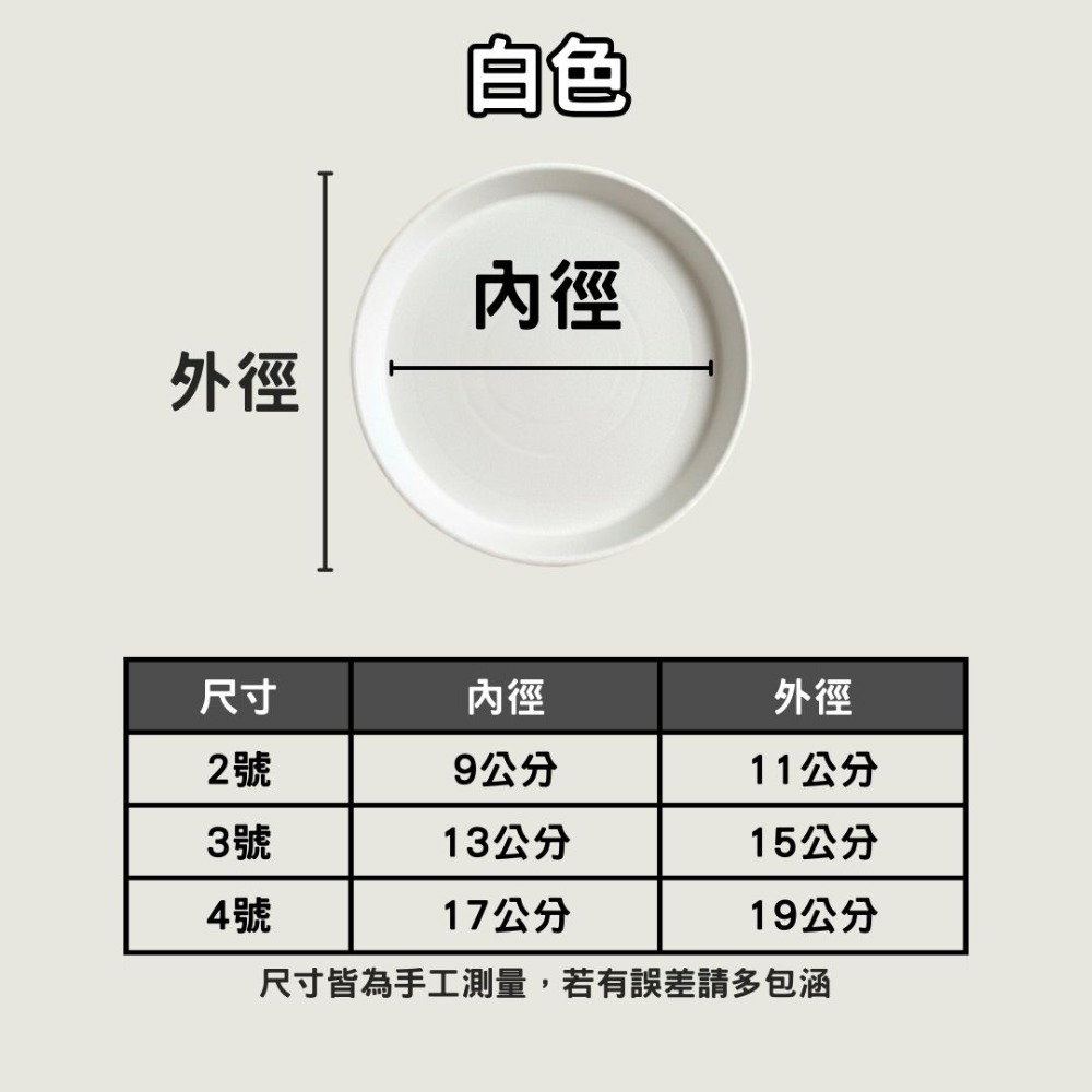 接水盤 花盆底盤 盆栽底盤 底盤 塑膠水盤 植物底盤 花盆底座 水盤 花盆托盤 圓形水盤 花盆托盤 簡約色系-規格圖10