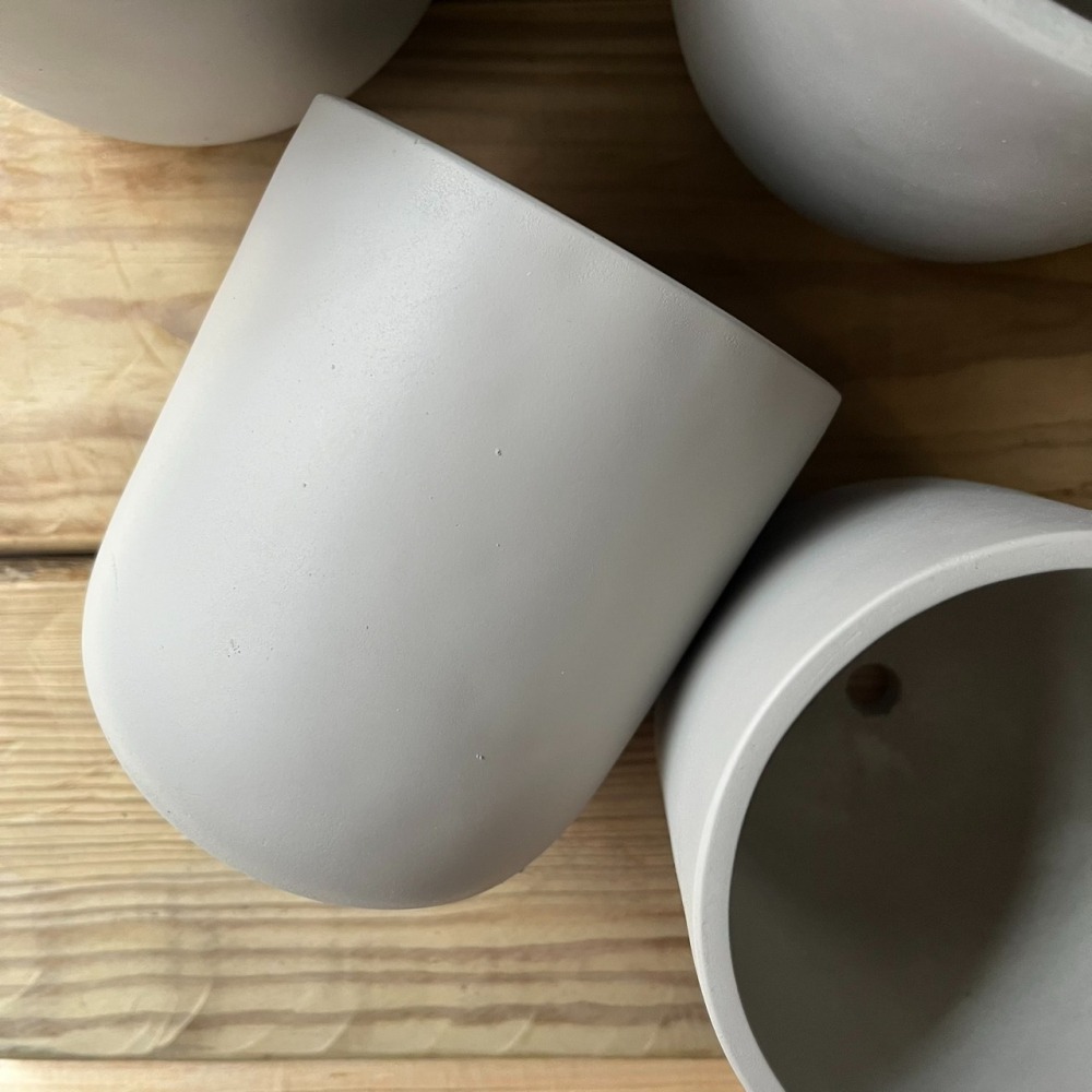 水泥盆 U型水泥盆 花盆 花器 經典款 簡約盆 北歐風盆器 水泥盆栽 觀葉植物 多肉盆 室內植物 盆栽 底部有打孔-細節圖2