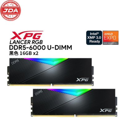 捷大電腦 威剛 ADATA XPG Lancer RGB DDR5 6000 32GB 桌上型電腦記憶體 黑