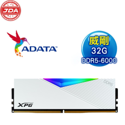 捷大電腦 威剛 ADATA XPG Lancer RGB DDR5 6000 32GB 桌上型電腦記憶體 白