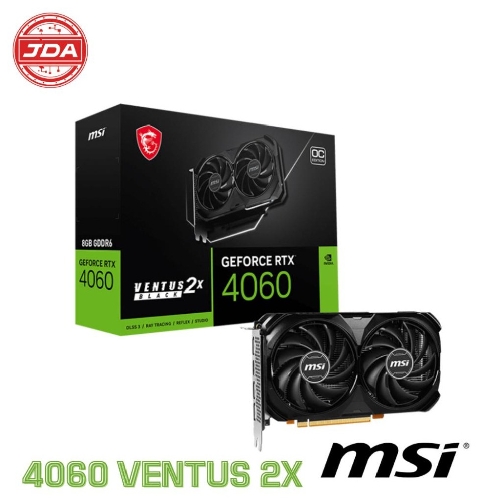 捷大電腦 微星 MSI RTX 4060 8G VENTUS 2X BLACK OC 顯示卡-細節圖2