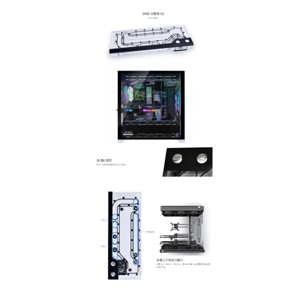 捷大電腦 聯力 LIAN LI EK O11D DISTRO-PLATE G1 水道板 開放式水冷 機殼配件-細節圖2