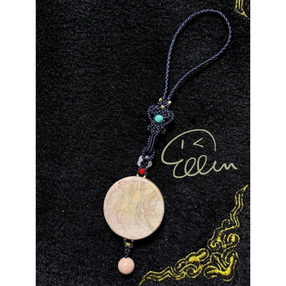 海洋石 鳳凰于飛 深藍色系掛繩 蠟線編織掛繩/掛飾/掛件/包掛/編繩/吊飾可拆 G04-細節圖3