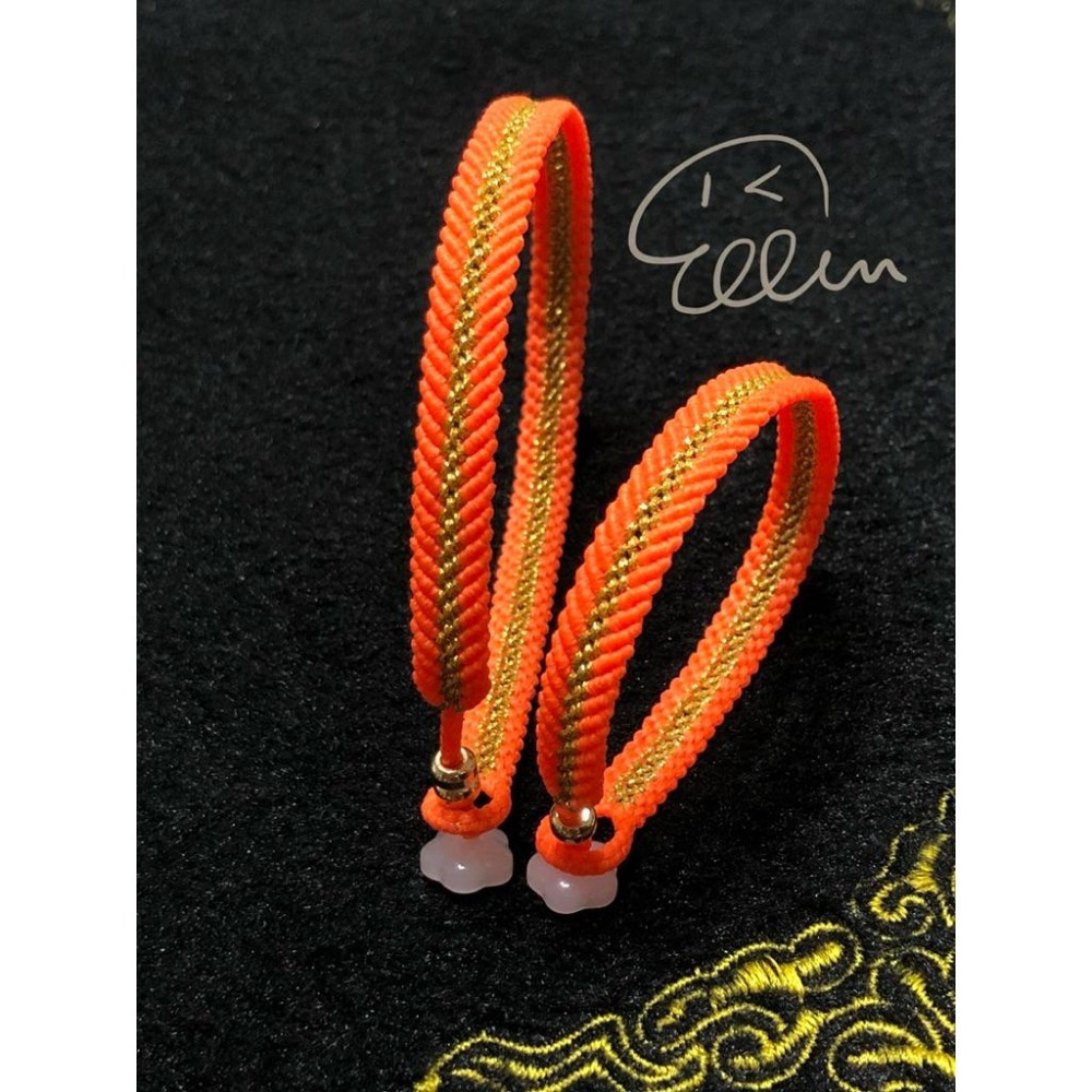 夏日亮眼衝浪🏄風格 螢光橘亮色系 蠟線編織手繩/腳繩/編繩/扣式 固定長度 B009-細節圖3