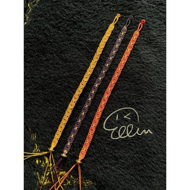 細款 深色綴金 多款 菱格紋造型 蠟線編織手鍊/手環/手繩/編繩/扣式設計 固定長度 B055-細節圖2