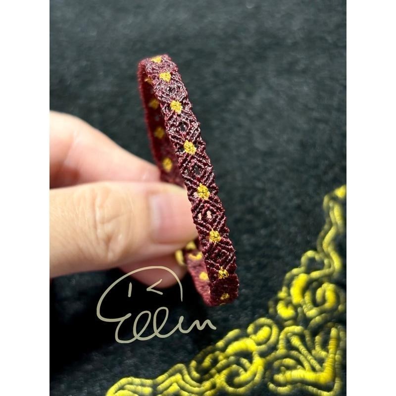 細款 深色綴金 多款 菱格紋造型 蠟線編織手鍊/手環/手繩/編繩/扣式設計 固定長度 B055-細節圖6