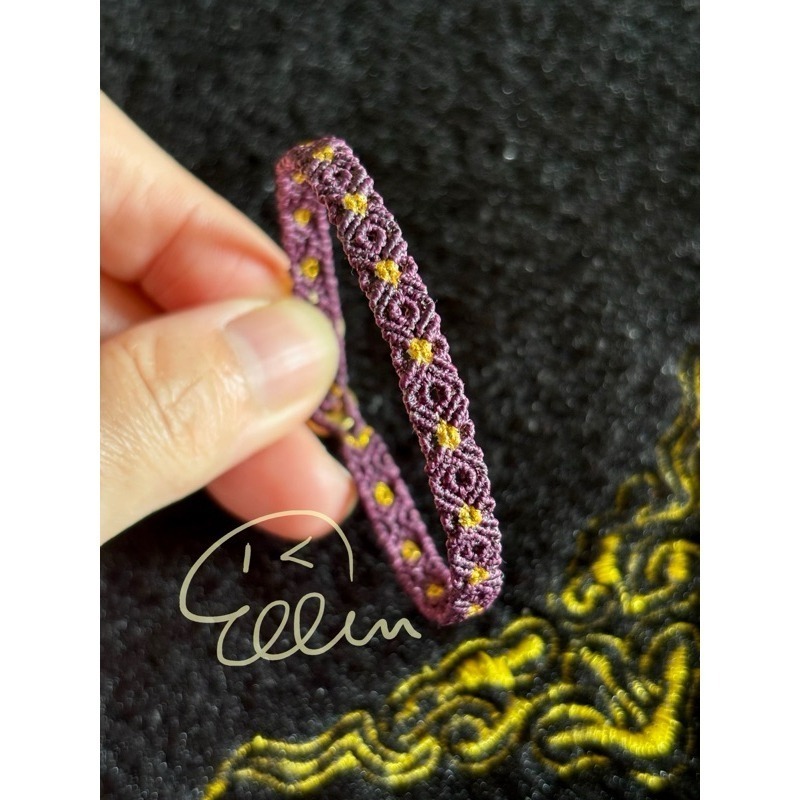 細款 深色綴金 多款 菱格紋造型 蠟線編織手鍊/手環/手繩/編繩/扣式設計 固定長度 B055-規格圖7