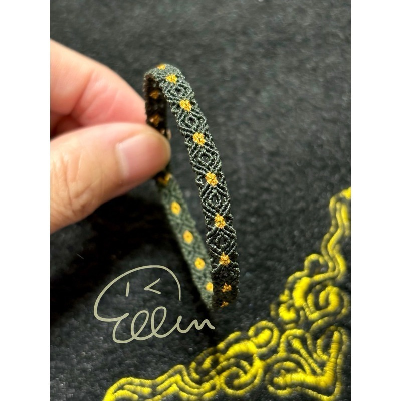 細款 深色綴金 多款 菱格紋造型 蠟線編織手鍊/手環/手繩/編繩/扣式設計 固定長度 B055-規格圖7