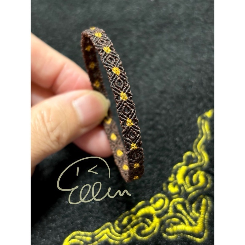 細款 深色綴金 多款 菱格紋造型 蠟線編織手鍊/手環/手繩/編繩/扣式設計 固定長度 B055-規格圖7