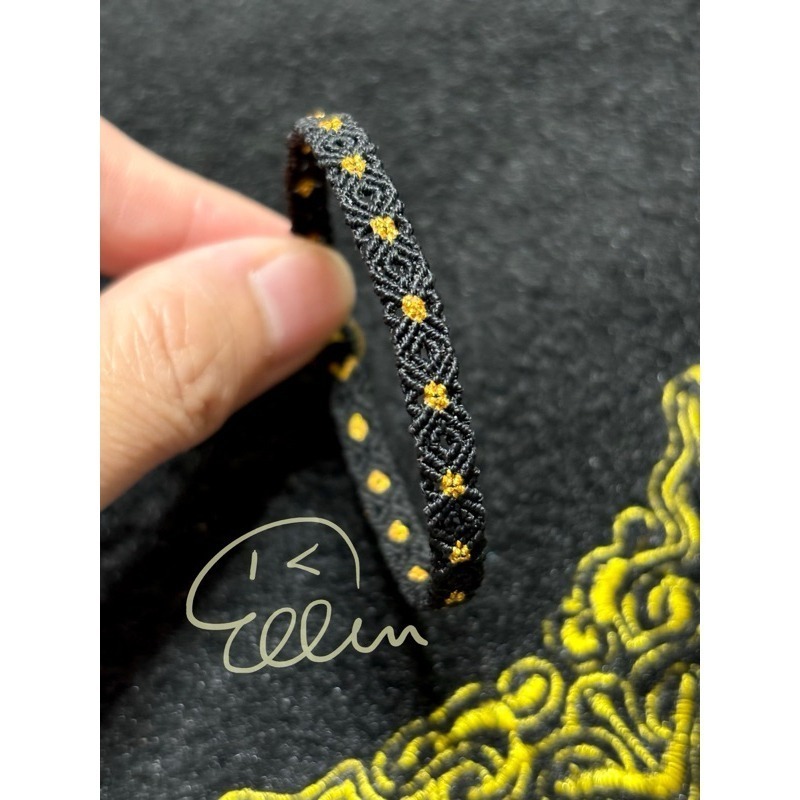 細款 深色綴金 多款 菱格紋造型 蠟線編織手鍊/手環/手繩/編繩/扣式設計 固定長度 B055-規格圖7