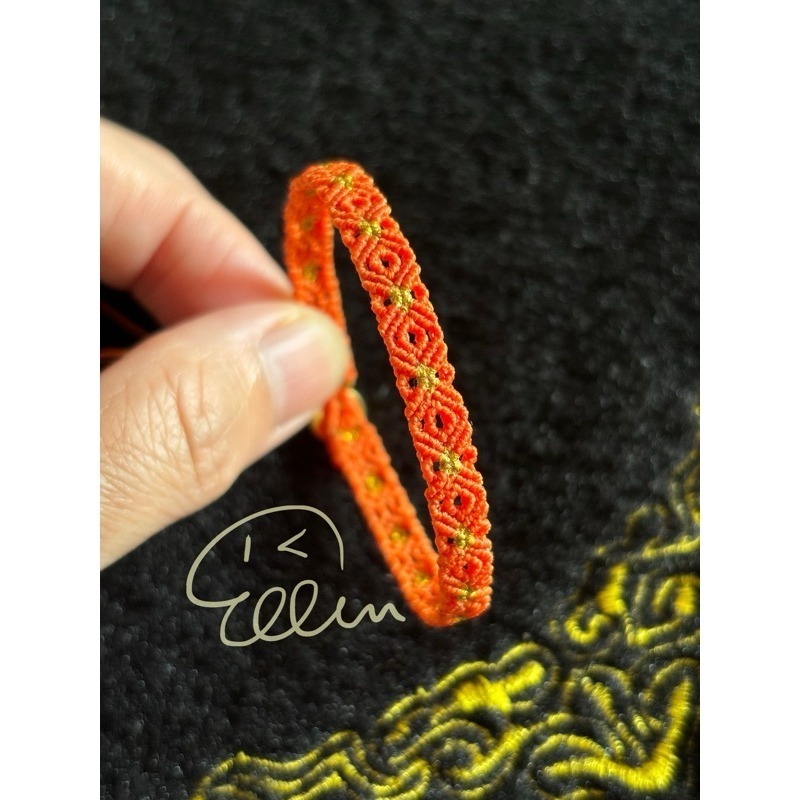 細款 深色綴金 多款 菱格紋造型 蠟線編織手鍊/手環/手繩/編繩/扣式設計 固定長度 B055-規格圖7