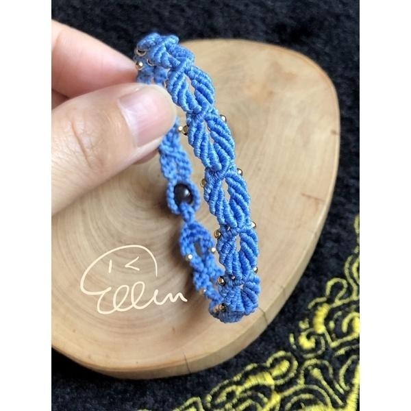 葉片串串 蠟線編織手鍊/蠟線手環/手繩/編繩 珠扣式 固定長度 B049-細節圖2