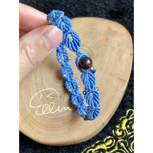 葉片串串 蠟線編織手鍊/蠟線手環/手繩/編繩 珠扣式 固定長度 B049-細節圖3