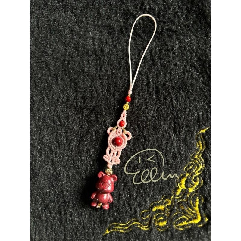 硃砂 紫金砂 熊熊造型 共3款 蠟線編織小吊飾/小掛件/編繩/墜飾不可拆 G39-細節圖8