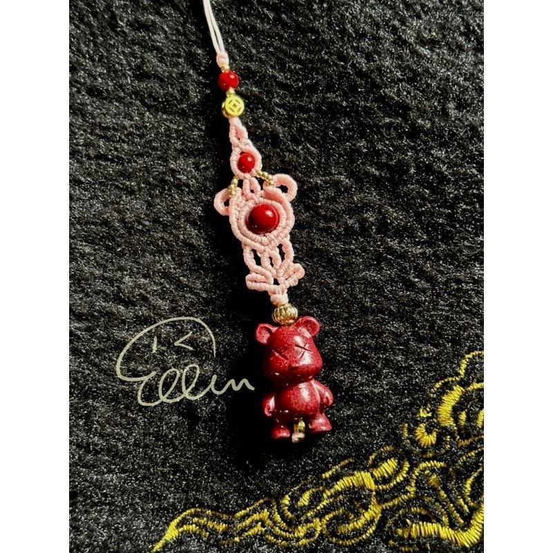 硃砂 紫金砂 熊熊造型 共3款 蠟線編織小吊飾/小掛件/編繩/墜飾不可拆 G39-細節圖9