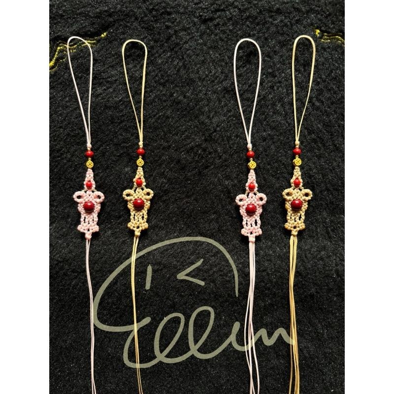 可愛熊風🐻 半成品 蠟線編織小吊飾/小掛件/編繩/ 需自行綁上吊墜或配件  GG02-細節圖2