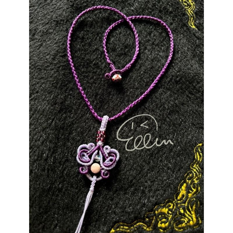 古典風格 半成品 蠟線編織項鍊/頸鏈/項鍊繩/編繩/珊瑚玉 拉長石/扣式設計 需自行綁上吊墜 GG03-細節圖2