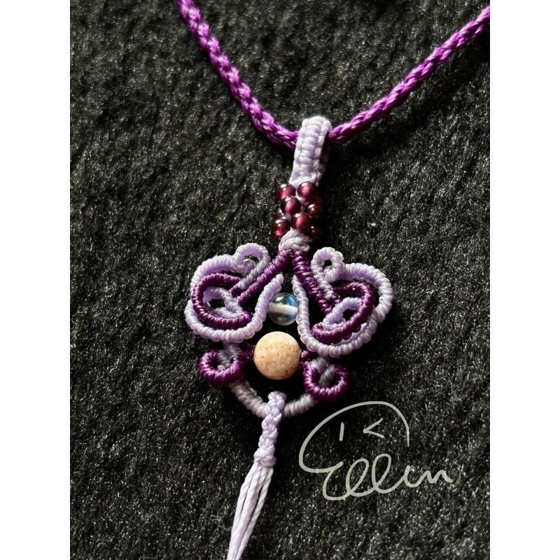 古典風格 半成品 蠟線編織項鍊/頸鏈/項鍊繩/編繩/珊瑚玉 拉長石/扣式設計 需自行綁上吊墜 GG03-細節圖3