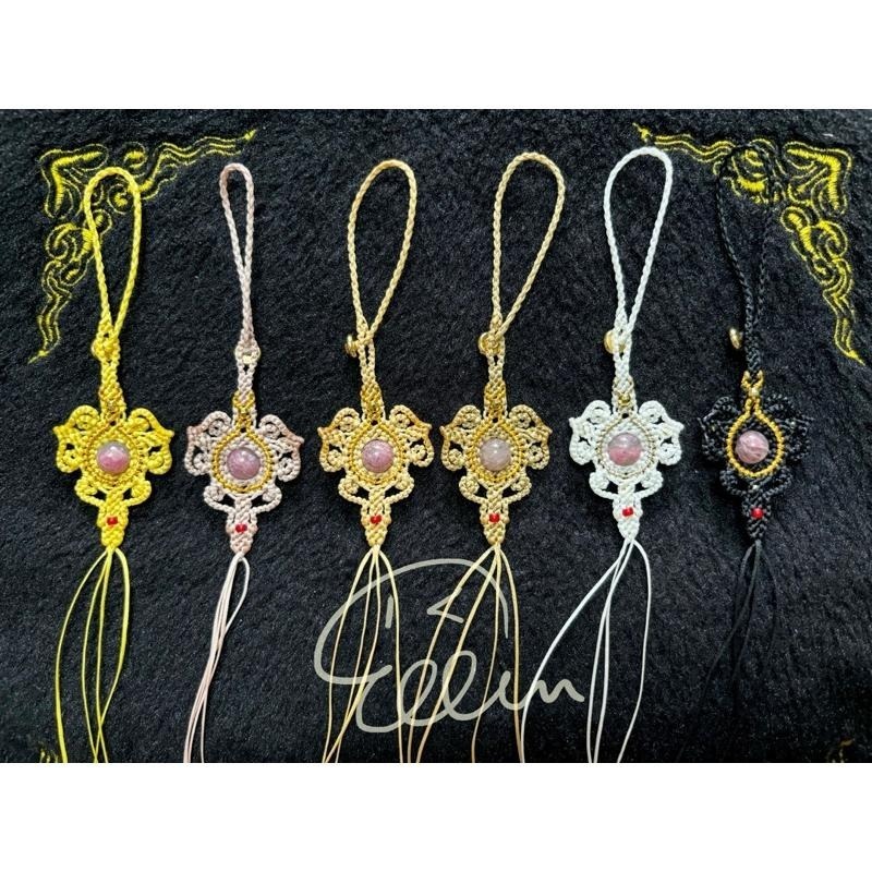 古典風格 半成品 蠟線編織掛繩/包掛/掛件/編繩/薔薇輝櫻花雨 圓珠/扣式設計 需自行綁上墜飾 GG01-細節圖2