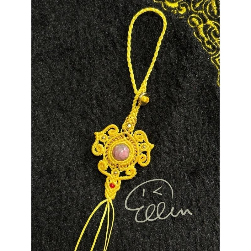 古典風格 半成品 蠟線編織掛繩/包掛/掛件/編繩/薔薇輝櫻花雨 圓珠/扣式設計 需自行綁上墜飾 GG01-細節圖3