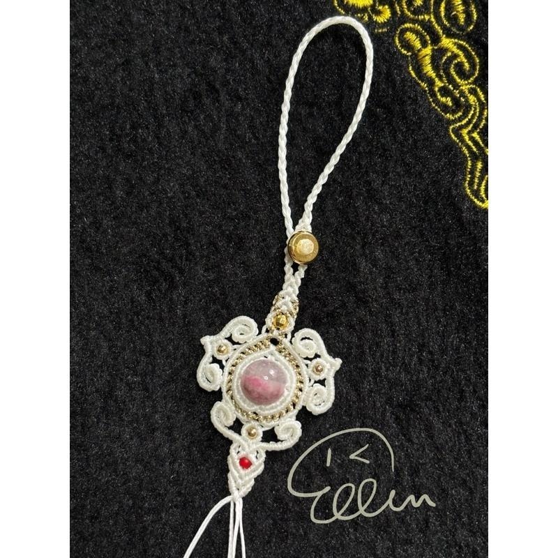 古典風格 半成品 蠟線編織掛繩/包掛/掛件/編繩/薔薇輝櫻花雨 圓珠/扣式設計 需自行綁上墜飾 GG01-細節圖7