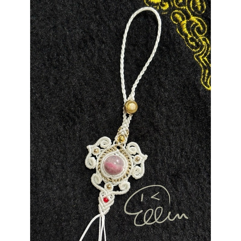 古典風格 半成品 蠟線編織掛繩/包掛/掛件/編繩/薔薇輝櫻花雨 圓珠/扣式設計 需自行綁上墜飾 GG01-規格圖9