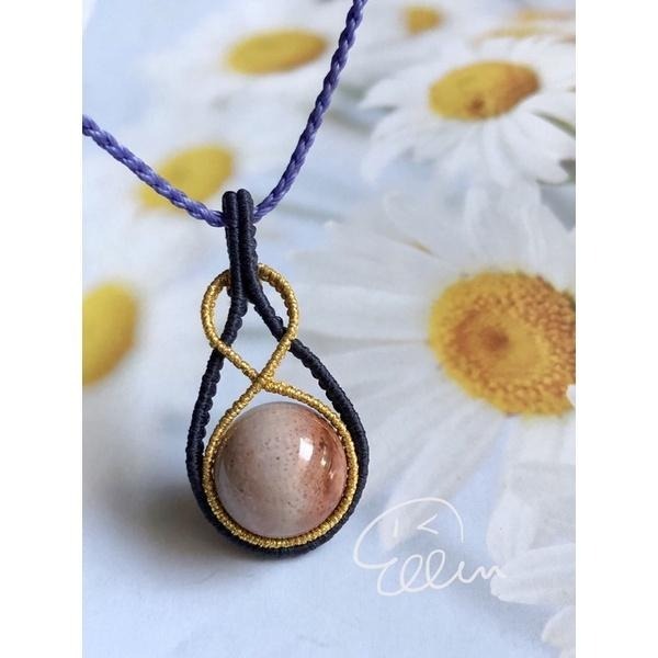 珊瑚玉 無限水滴外型設計 圓珠墜飾 有2款 蠟線編織吊飾/墜飾/吊墜/編繩 菊花石 不含項鍊 P03-細節圖4