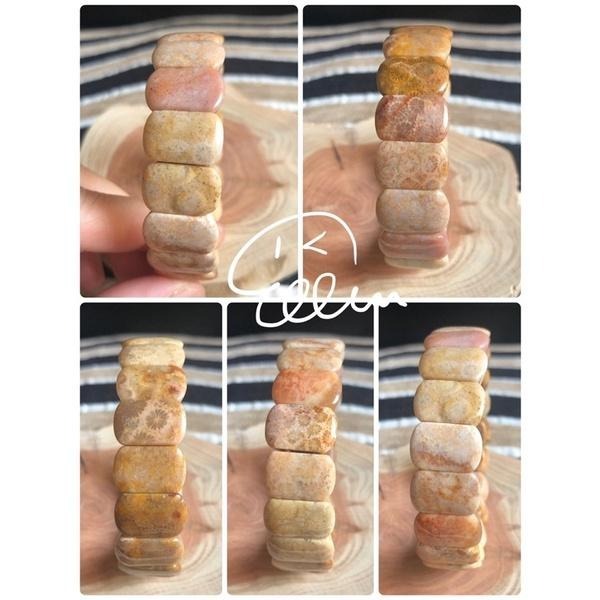 珊瑚玉 手排/沈穩深 粉嫩淺 兩款/秀氣/小片款 彈性線 B611-細節圖3