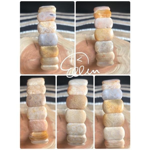 珊瑚玉 手排/沈穩深 粉嫩淺 兩款/秀氣/小片款 彈性線 B611-細節圖4