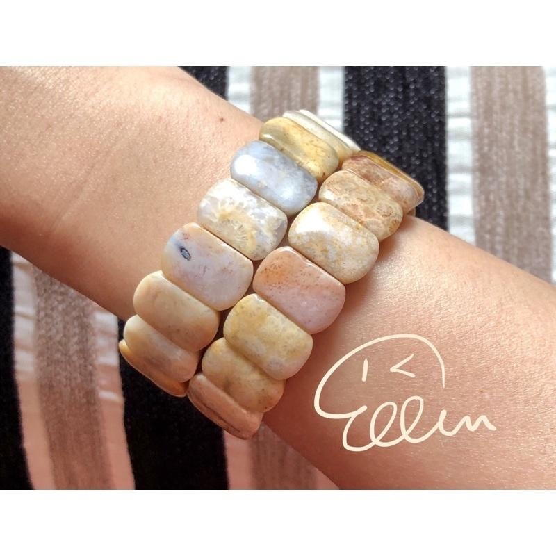 珊瑚玉 手排/沈穩深 粉嫩淺 兩款/秀氣/小片款 彈性線 B611-細節圖5