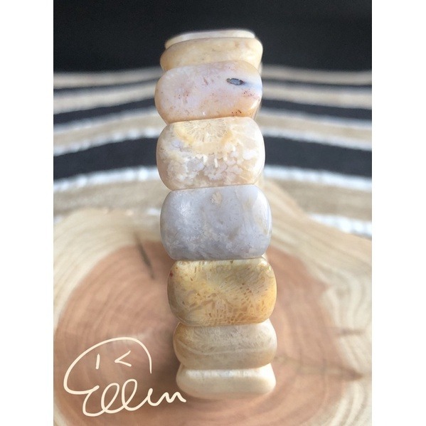 珊瑚玉 手排/沈穩深 粉嫩淺 兩款/秀氣/小片款 彈性線 B611-規格圖5