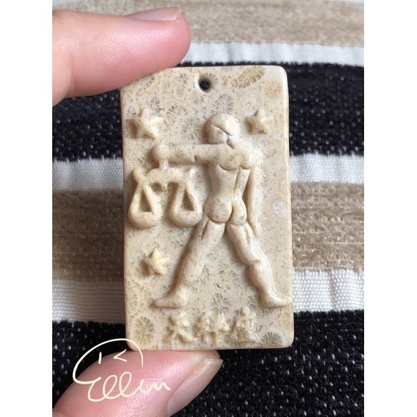 珊瑚玉 水瓶座♒️ 天秤座♎️ 吊墜/雕刻方牌 配件 B617-規格圖6