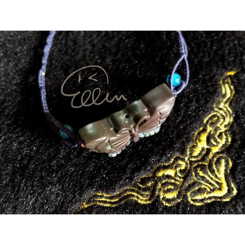 海洋石 蝴蝶福疊 素雅流線鍊身 蠟線編織套鍊/項鍊/項鏈/項鍊繩/編繩/墜飾不可拆 N07-細節圖5