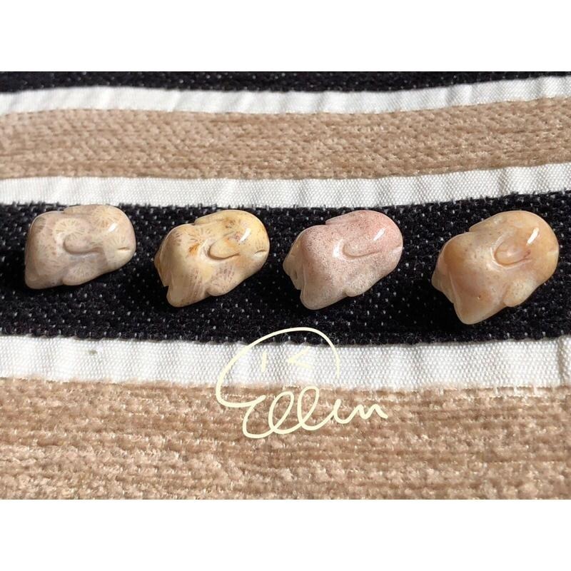 珊瑚玉 可愛兔兔 趴趴兔🐰通孔 手作配件 手作材料 菊花石 B616-細節圖4