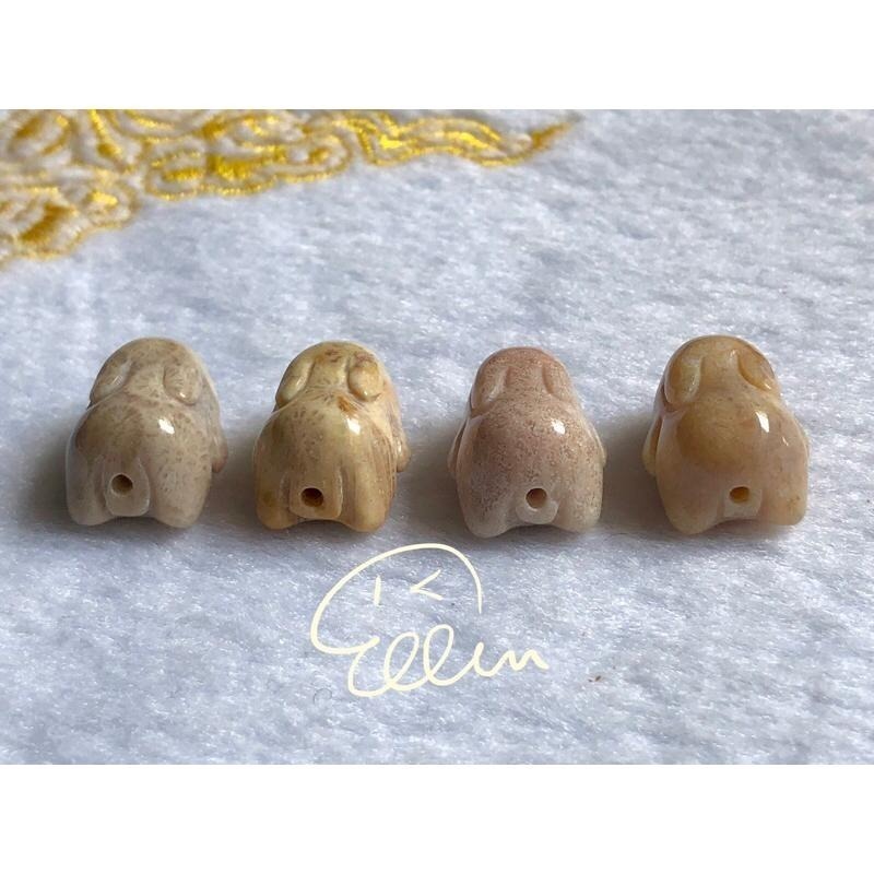 珊瑚玉 可愛兔兔 趴趴兔🐰通孔 手作配件 手作材料 菊花石 B616-細節圖8