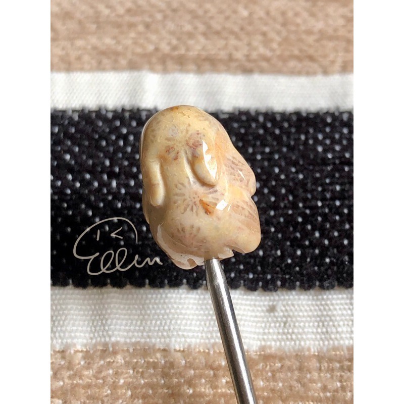 珊瑚玉 可愛兔兔 趴趴兔🐰通孔 手作配件 手作材料 菊花石 B616-規格圖9