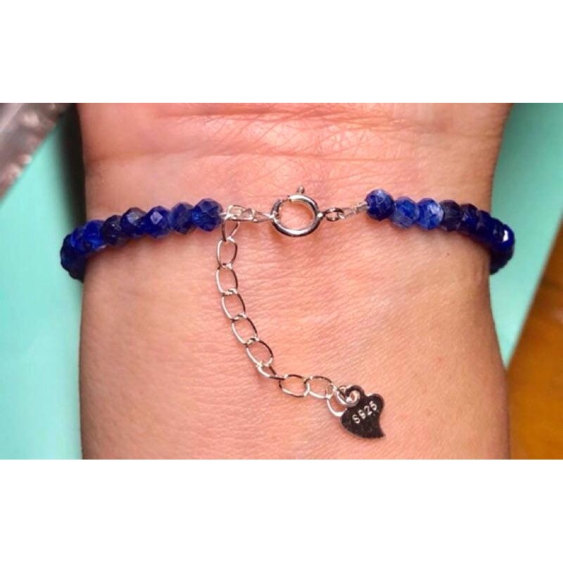 純銀星星 串珠手鍊（托帕石+藍晶石） B529-細節圖3