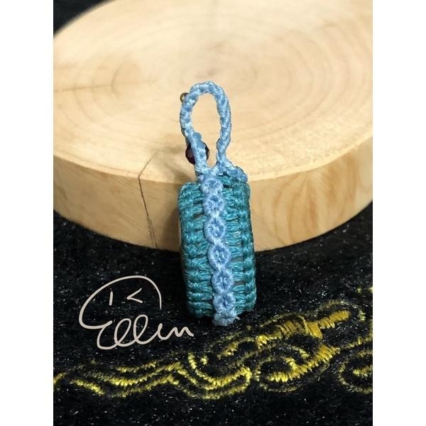 珊瑚玉 飄逸小花 包石設計 蠟線編織墜飾/吊墜/吊飾/編繩 菊花石 P18-細節圖2