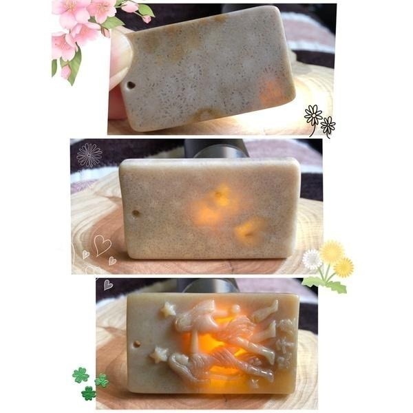 珊瑚玉 雙子座♊️ 吊墜/雕刻方牌 直通吊墜孔 配件 有三款 B615-細節圖3